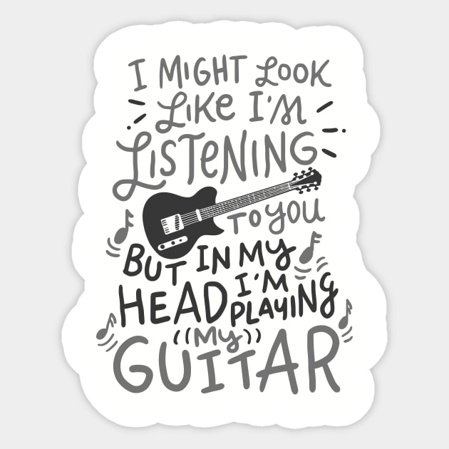 Cool Musician - Funny Guitar PlayerMusic Lover Guitarist Gift Sticker by CheesyB